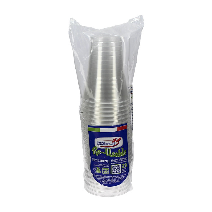 Reusable PS Cup "Diamant" Crystal 300ml Ø8cm (400 Units)