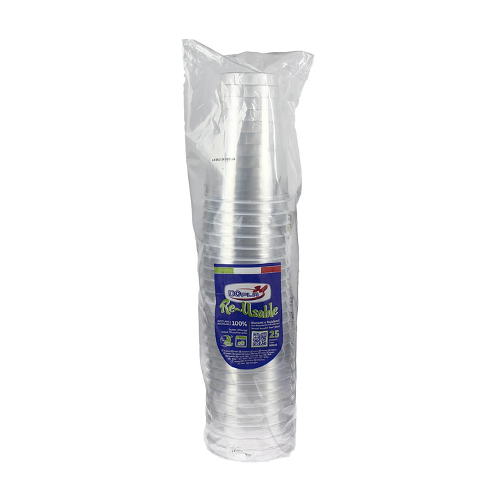 Reusable PS Cup "Diamant" Crystal 600ml Ø9,4cm (25 Units) 