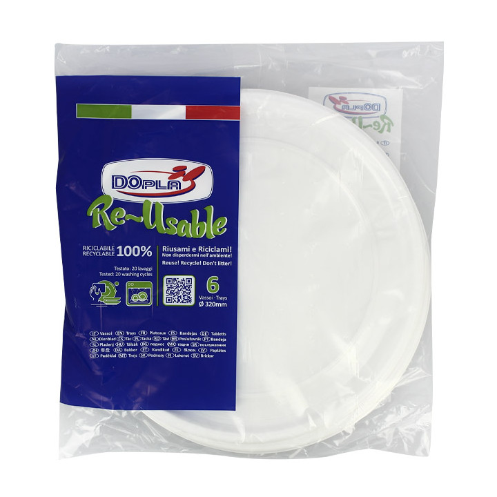 Reusable PS Plate Round White Ø32cm (10 Units)
