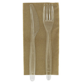 Cutlery Set Reusable PS 2 Pieces + Napkin (250 Units)