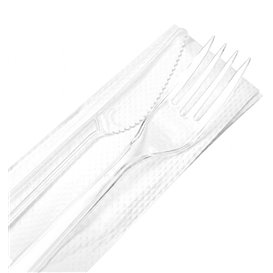 Cutlery Set Reusable PS 2 Pieces + Napkin (25 Units)