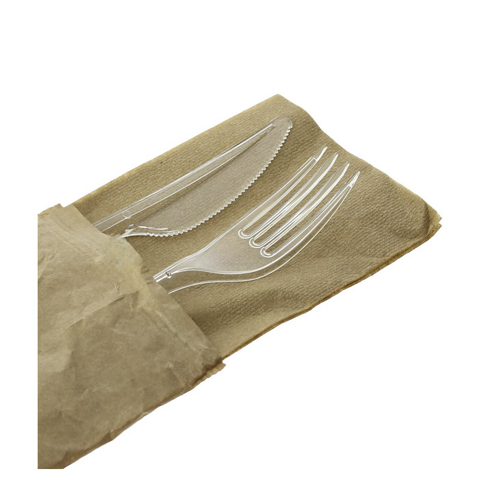 Cutlery Set Reusable PS 2 Pieces + Napkin (25 Units)
