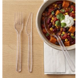 Cutlery Set Reusable PS 3 Pieces + Napkin (25 Units)