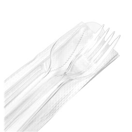 Cutlery Set Reusable PS 3 Pieces + Napkin (250 Units)