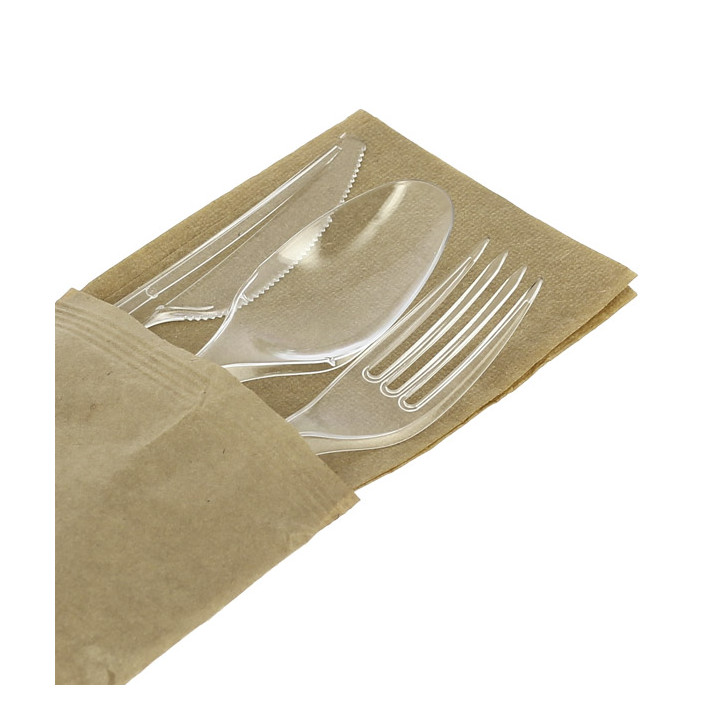 Cutlery Set Reusable PS 3 Pieces + Napkin (250 Units)