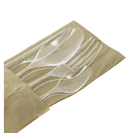 Cutlery Set Reusable PS 4 Pieces + Napkin (25 Units)