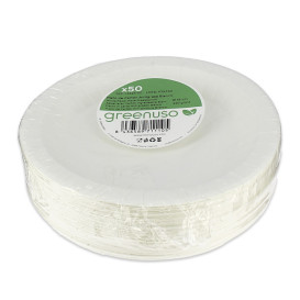 Paper Plate Round Greaseproof Shape White  Ø18cm 220g/m² (50 Units) 