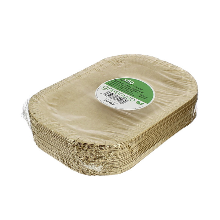 Paper Tray Greaseproof Shape Kraft 15x23cm 245g/m² (50 Units)