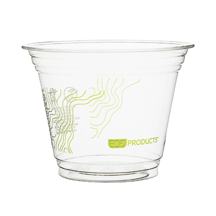 Cornstarch Cup PLA "Green Stripe" 265ml (50 Units) 