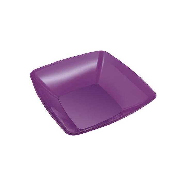 Plastic Bowl PS Crystal Hard Eggplant 480ml 14x14cm 