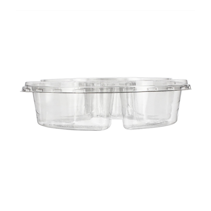 Plastic Bowl PET with Lid 5C Ø26x7cm (100 Units)  