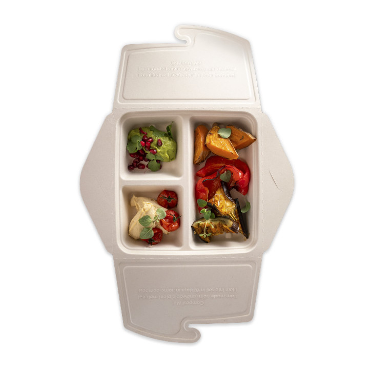 Package Sugarcane MenuBox 3C 21x21x4cm 900ml (50 Units)