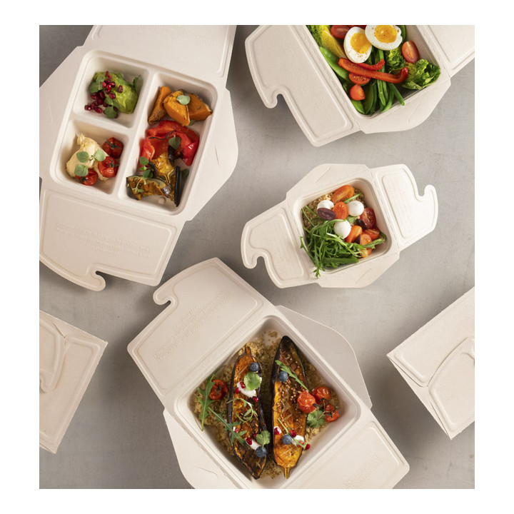 Package Sugarcane MenuBox 21x21x4cm 1350ml (100 Units)