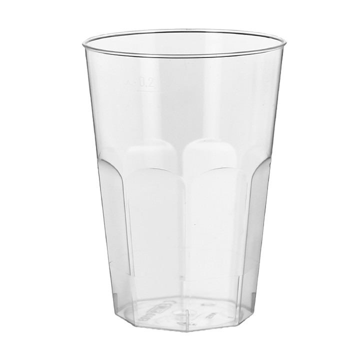 Plastic Cup PS Crystal "Deco" Clear 200 ml (25 Units) 