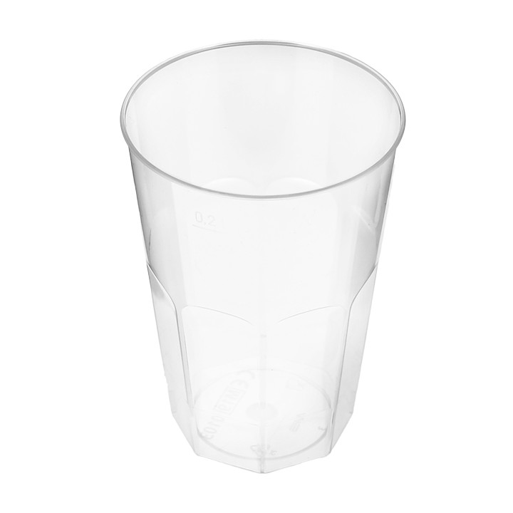 Plastic Cup PS Crystal "Deco" Clear 200 ml (25 Units) 