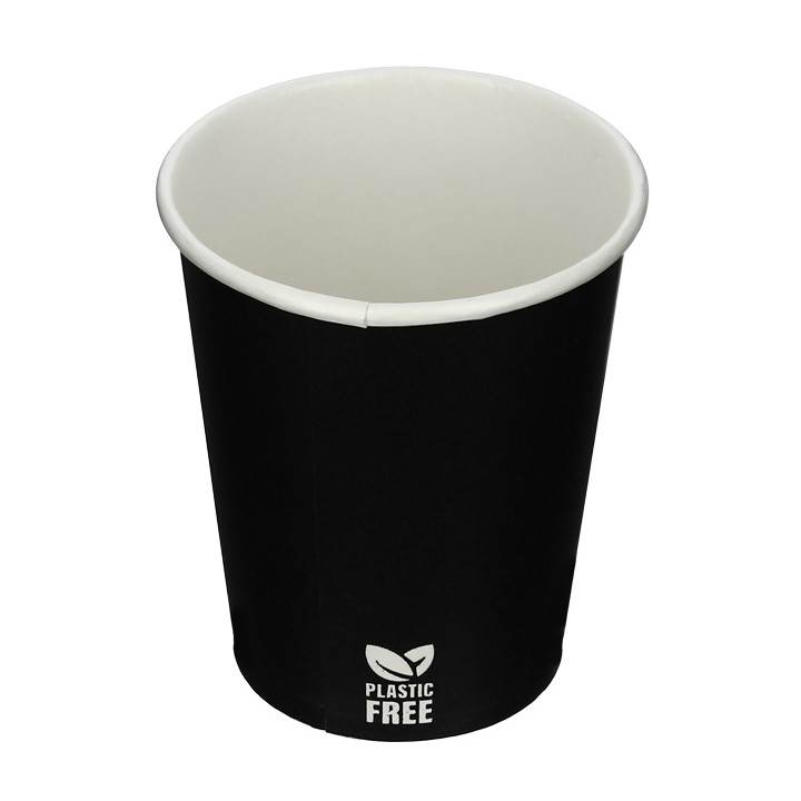 Plastic-Free Paper Cup 7 Oz/210ml Black Ø7,0cm (1.000 Units)