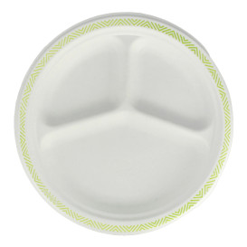 Wood Pulp Chinet Paper Plate Flavour 3 Comp. 26 cm (540 Units)