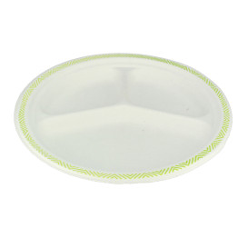 Wood Pulp Chinet Paper Plate Flavour 3 Comp. 26 cm (540 Units)