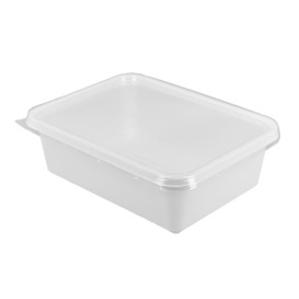 Plastic Container with Lid 15,7x11,2x5,1cm 500ml (100 Units)
