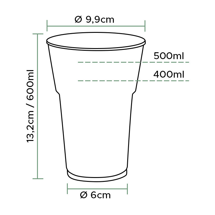 Reusable PS Cup "Diamant" Crystal 600ml (25 Units) 