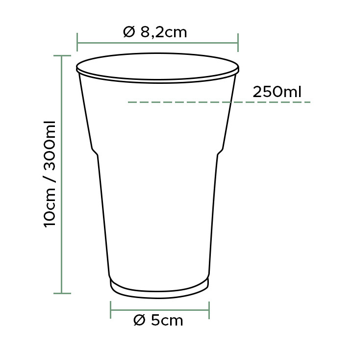 Reusable PS Cup "Diamant" Crystal 300ml Ø8,0cm (25 Units) 