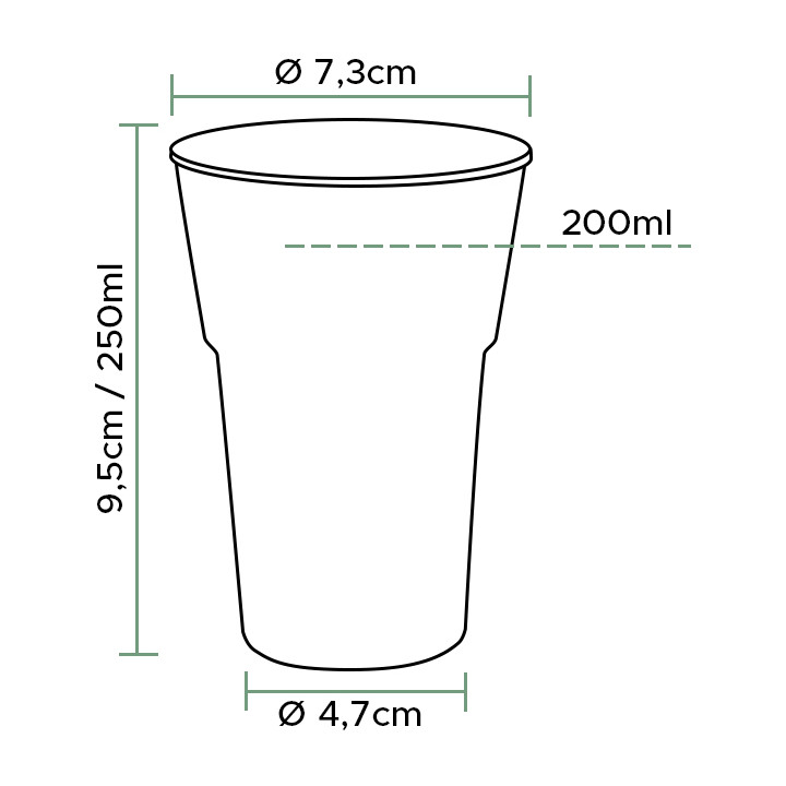 Reusable PS Cup "Diamant" Crystal 250ml Ø7,3cm (50 Units) 