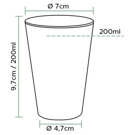 Plastic Cup PS "Ribbed" Clear 200 ml (25 Units)