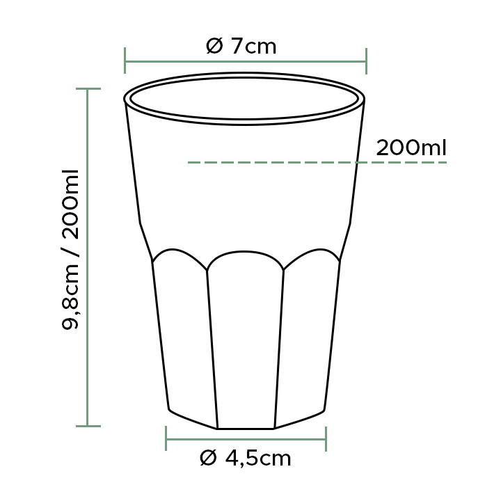 Plastic Cup PP "Deco" Clear 200 ml (500 Units)