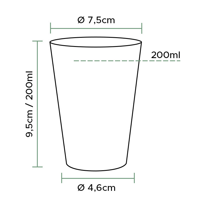 Plastic Cup PS Injection Moulding "Rombos" 200 ml (1000 Units)