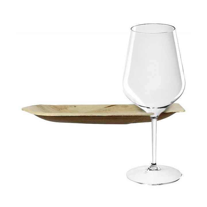 Plam Leaf Plate with Glass Holder 21x21x1,5cm (200 Units)