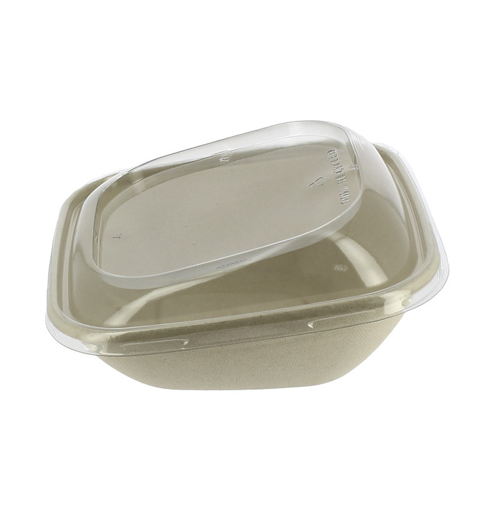Sugarcane Container with Lid 750ml 19x19x8cm (15 Units) 