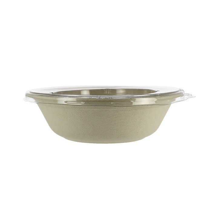 Sugarcane Bowl with Lid 1000ml Ø21x6cm (90 Units)
