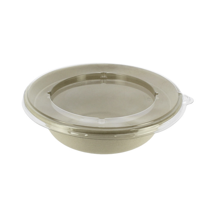 Sugarcane Bowl with Lid 1000ml Ø21x6cm (15 Units) 