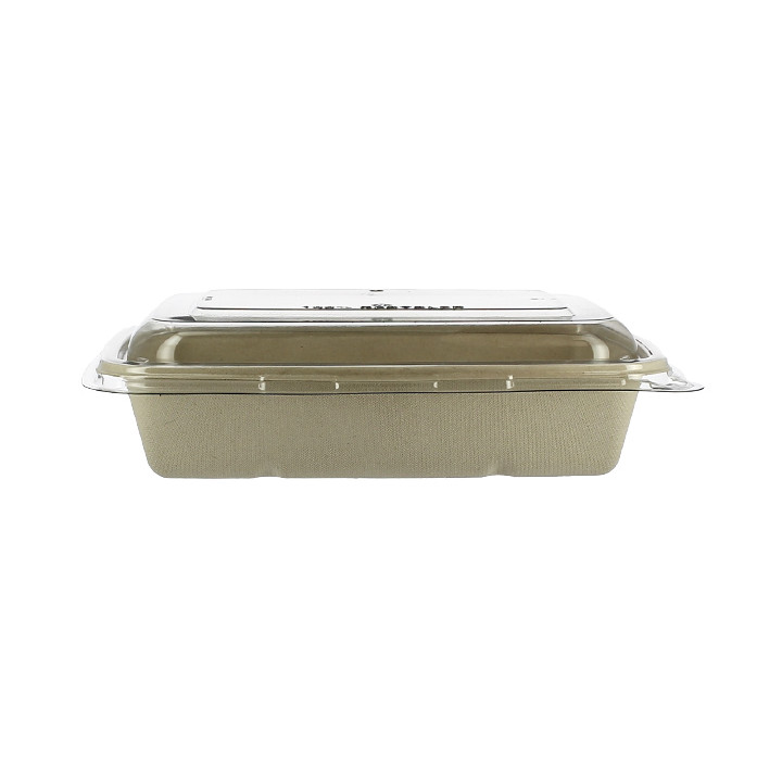 Sugarcane Container with Lid 950ml 23x16x6cm (90 Units)