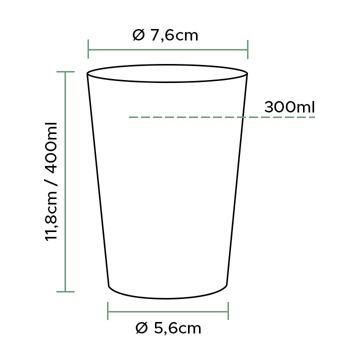 Plastic Cup PS Injection Moulding Clear 400ml (25 Units)