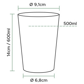 Plastic Cup PS Injection Moulding Clear 600ml (360 Units)