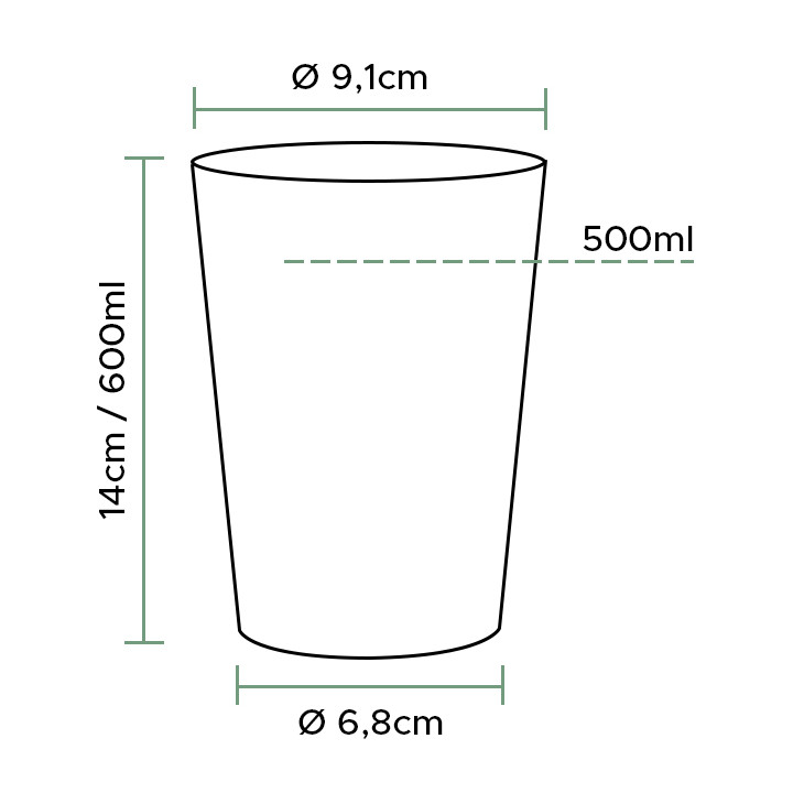 Plastic Cup PS Injection Moulding Clear 600ml (30 Units)