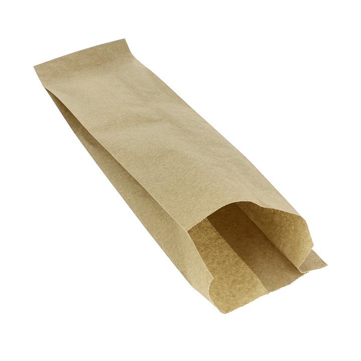 Paper Baguette Bag Grease-Proof Opened Kraft 9+5x32cm (1000 Units)