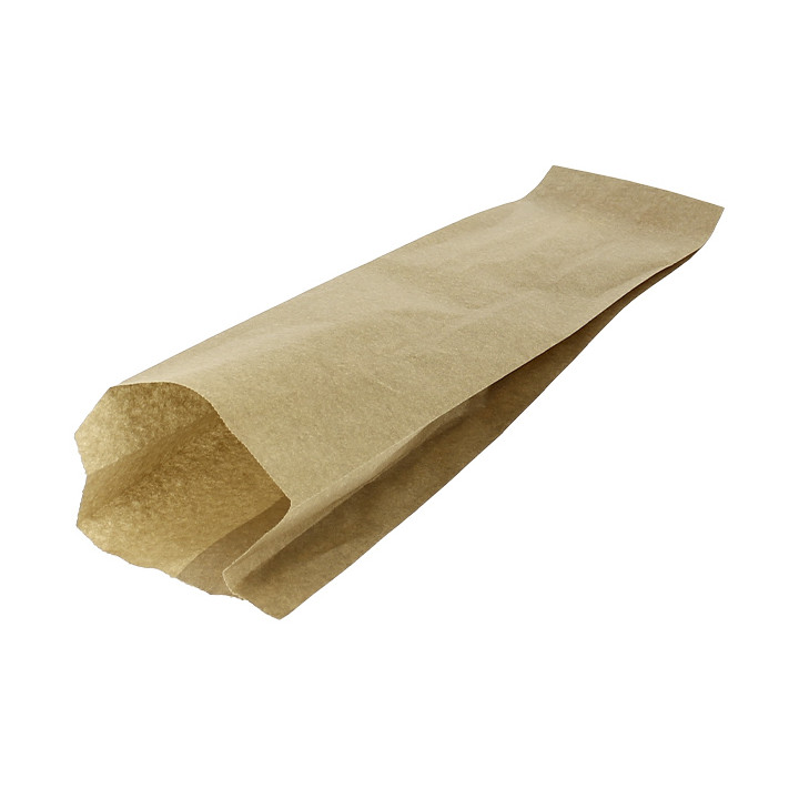 Paper Baguette Bag Grease-Proof Opened Kraft 9+5x32cm (1000 Units)