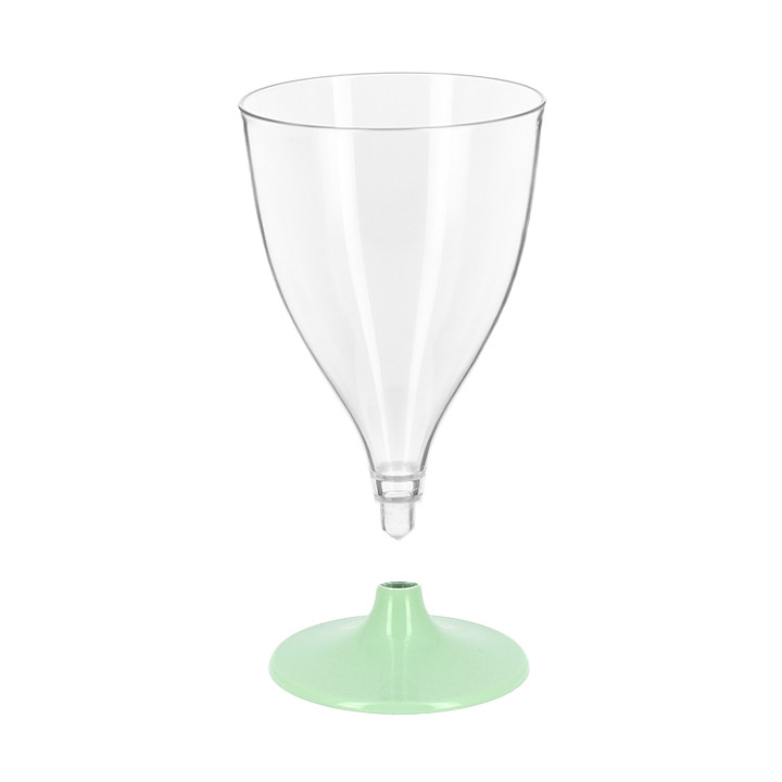 Reusable PS Cup Water/Wine Green Foot 200ml 2P (6 Units)