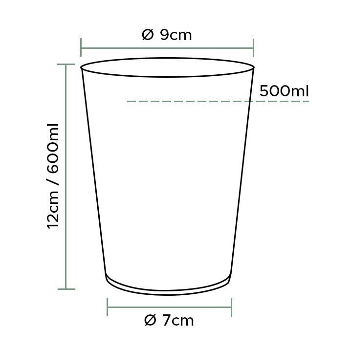 Plastic Pint Glass PP Injection Moulding 600 ml (25 Units)