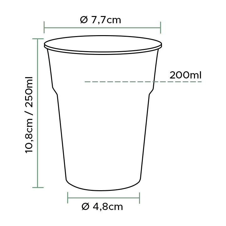 Plastic Pint Glass PP Clear 200 ml (1000 Units)