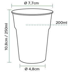 Plastic Pint Glass PP Clear 200 ml (40 Units)