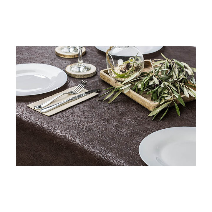 Non-Woven PLUS Tablecloth Brown 100x100cm (100 Units) 