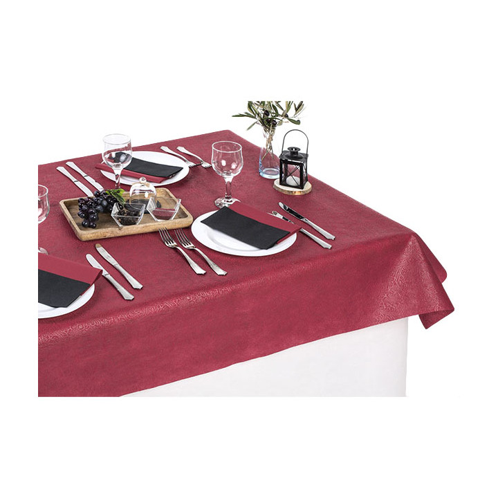 Non-Woven PLUS Tablecloth Roll Burgundy 1,2x50m P40cm (1 Unit) 