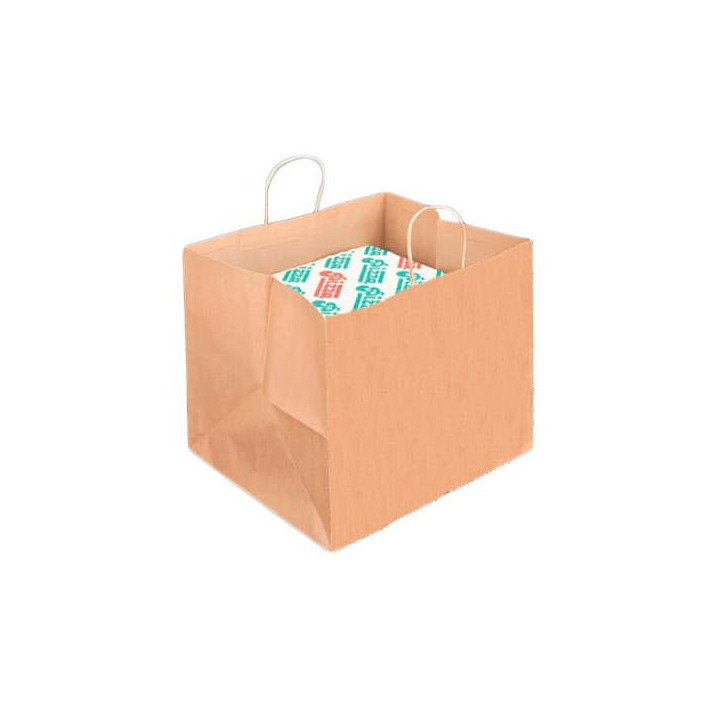 Paper Bag with Handles for Pizza Boxes 80g 37+33x32cm (125 Units)