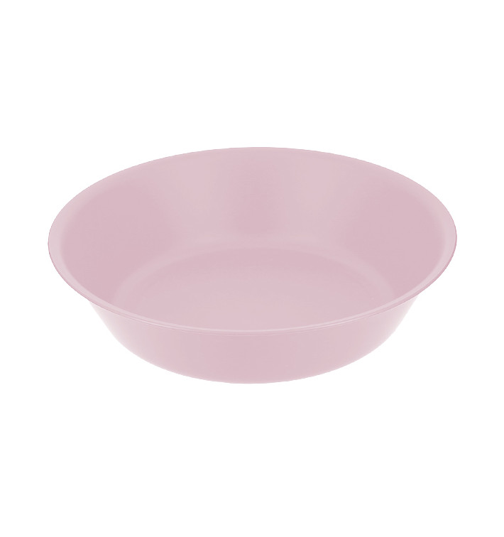 Reusable Plate Deep Durable Mineral-Filled PP Pink Ø18cm (12 Units)