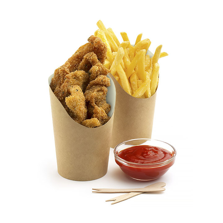 Paper Container Kraft Effect Anti-Grease Large Cup (1320 Units)