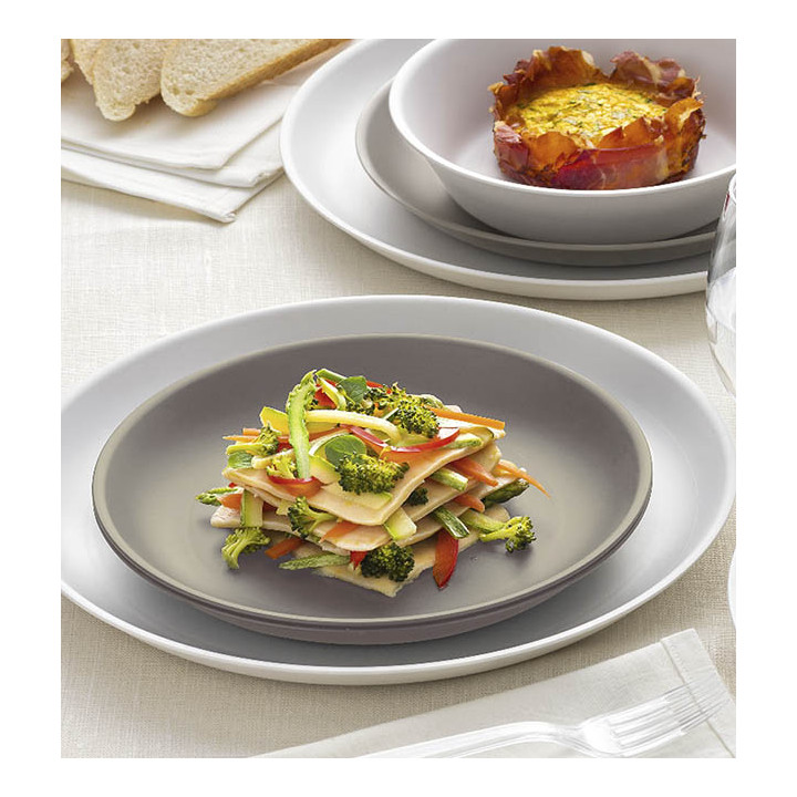 Reusable Plate Durable PP Mineral Grey Ø23,5cm (54 Units)