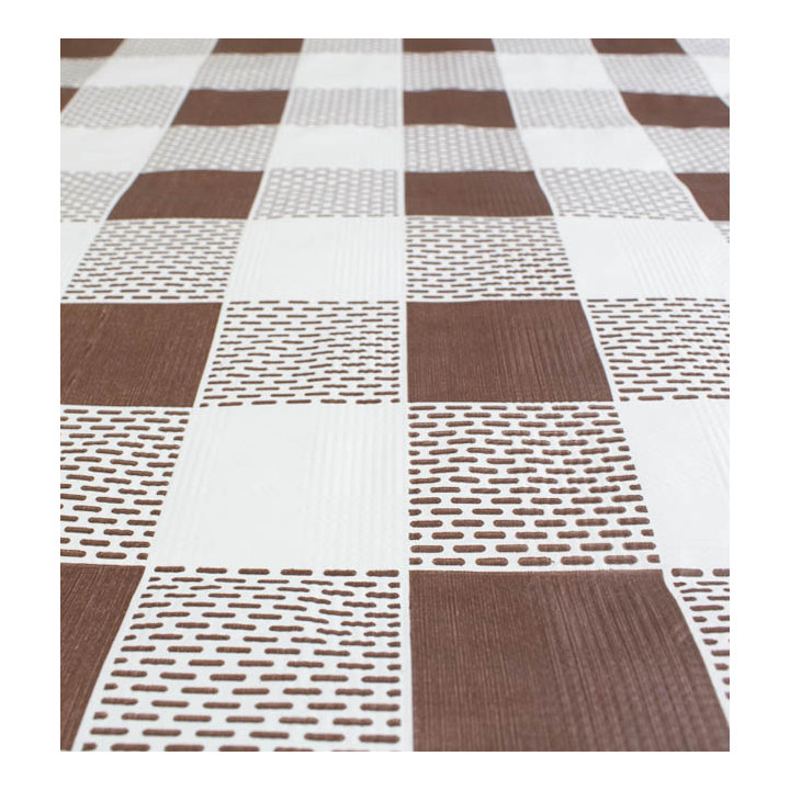 Pre-Cut Paper Tablecloth Brown Checkers 40g 1x1m (400 Units)  